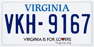 VA license plate VKH9167