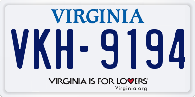 VA license plate VKH9194