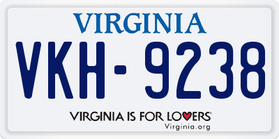 VA license plate VKH9238