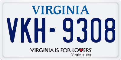 VA license plate VKH9308