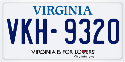 VA license plate VKH9320