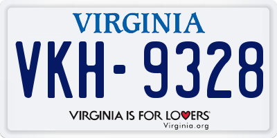 VA license plate VKH9328