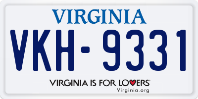 VA license plate VKH9331