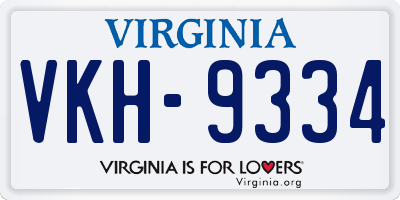 VA license plate VKH9334