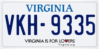 VA license plate VKH9335