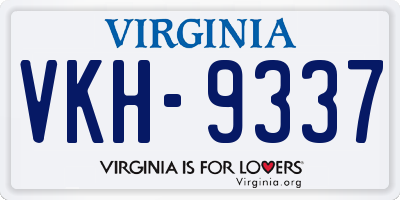 VA license plate VKH9337
