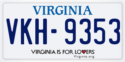 VA license plate VKH9353