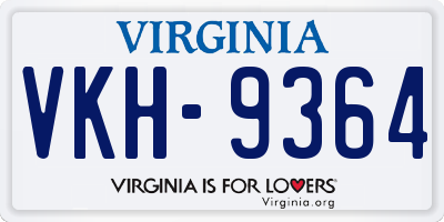 VA license plate VKH9364