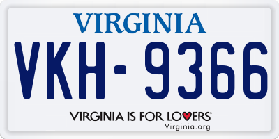 VA license plate VKH9366