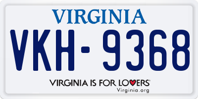 VA license plate VKH9368