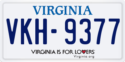 VA license plate VKH9377