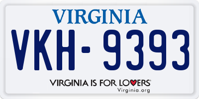 VA license plate VKH9393