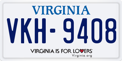 VA license plate VKH9408