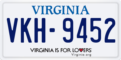 VA license plate VKH9452