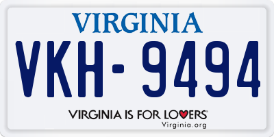 VA license plate VKH9494