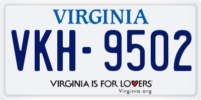 VA license plate VKH9502
