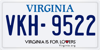 VA license plate VKH9522