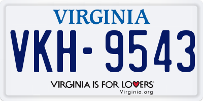VA license plate VKH9543