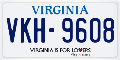 VA license plate VKH9608