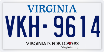 VA license plate VKH9614