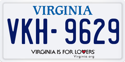 VA license plate VKH9629