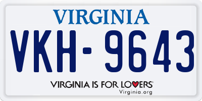 VA license plate VKH9643
