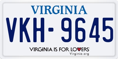VA license plate VKH9645
