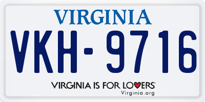 VA license plate VKH9716
