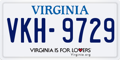 VA license plate VKH9729