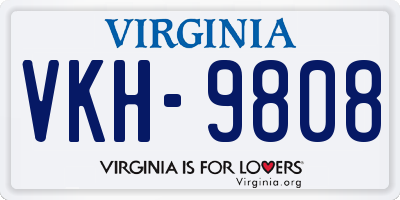 VA license plate VKH9808