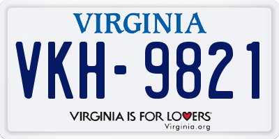 VA license plate VKH9821