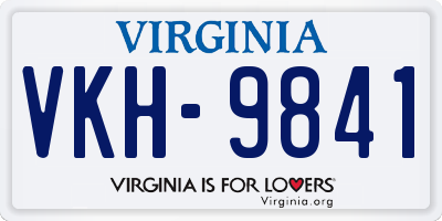 VA license plate VKH9841