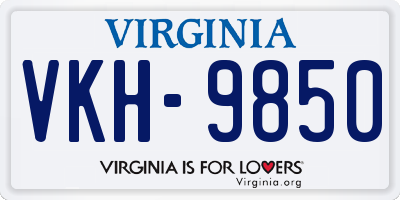 VA license plate VKH9850