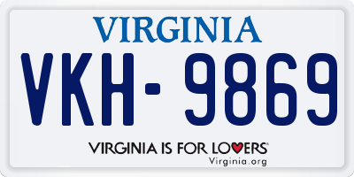 VA license plate VKH9869
