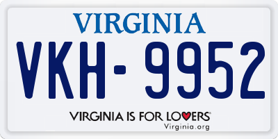 VA license plate VKH9952