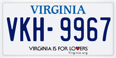 VA license plate VKH9967