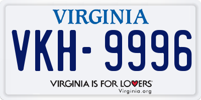 VA license plate VKH9996