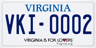 VA license plate VKI0002