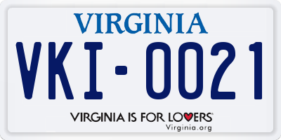 VA license plate VKI0021