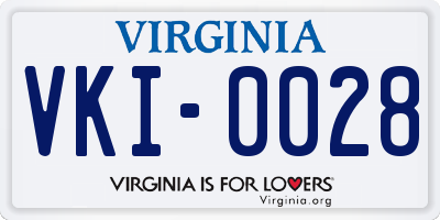 VA license plate VKI0028