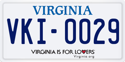 VA license plate VKI0029
