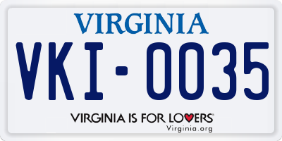 VA license plate VKI0035