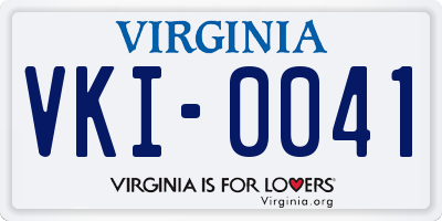 VA license plate VKI0041