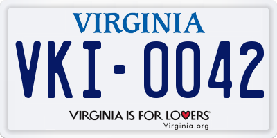 VA license plate VKI0042