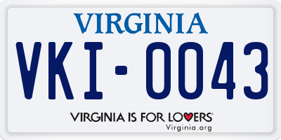 VA license plate VKI0043