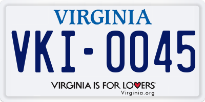 VA license plate VKI0045