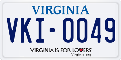 VA license plate VKI0049