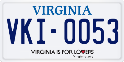 VA license plate VKI0053