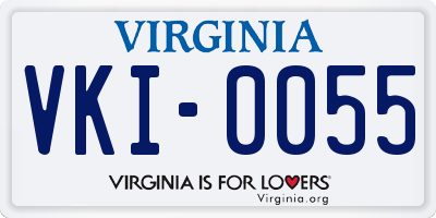 VA license plate VKI0055