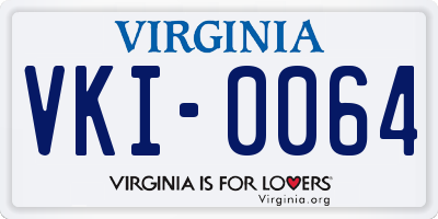 VA license plate VKI0064